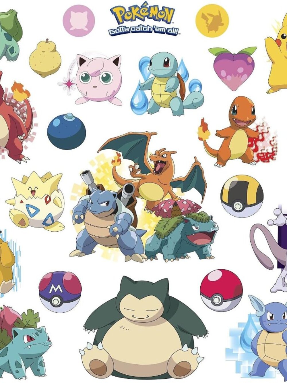 Pokemon Iconic Peel and Stick Wall Decals